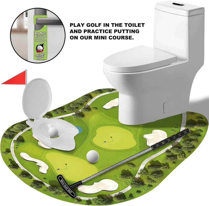 Toilet Golf Game - Funny Gag Gift for Men & Golfer