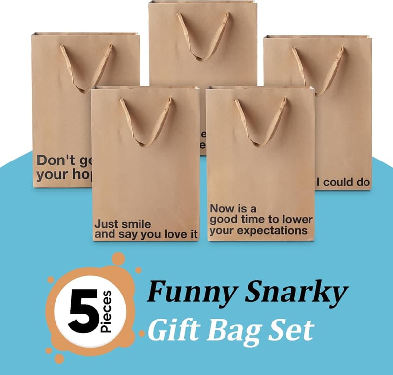 Funny Inappropriate Birthday Gift Bag Set - 5 Pieces