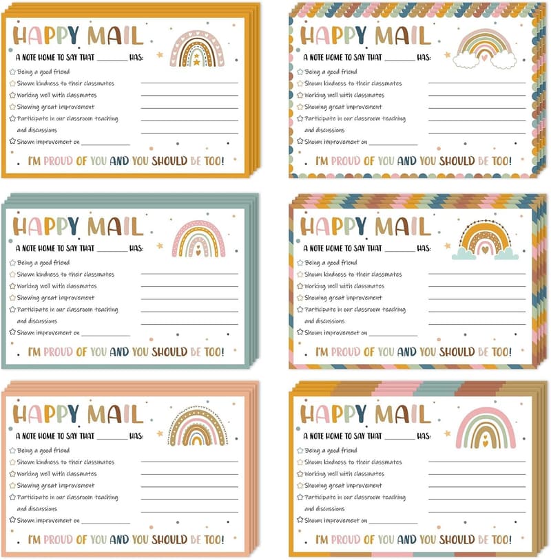 Boho Rainbow Teacher Motivational Cards for Classroom Incentives