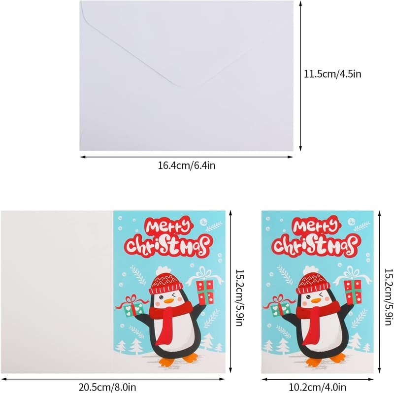 Holiday Greeting Cards Set for Kids & Family - 32 Designs