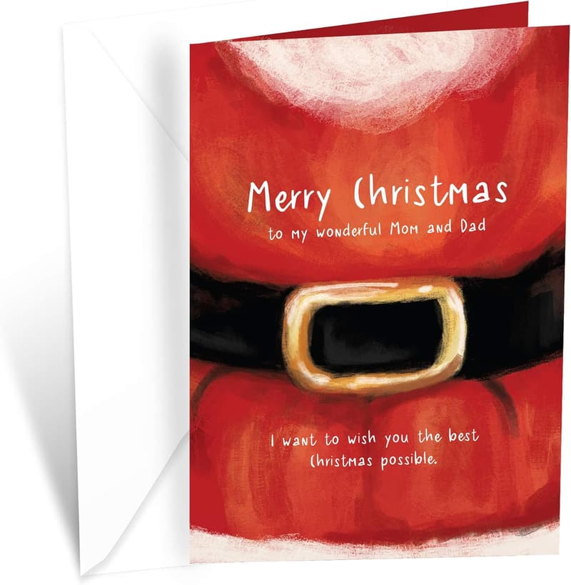 Eco-Friendly Christmas Card for Parents, Made in America, 5x7.75in