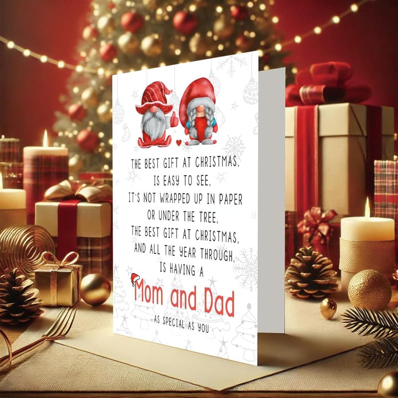 Sentimental Christmas Card for Parents with Heartfelt Wishes