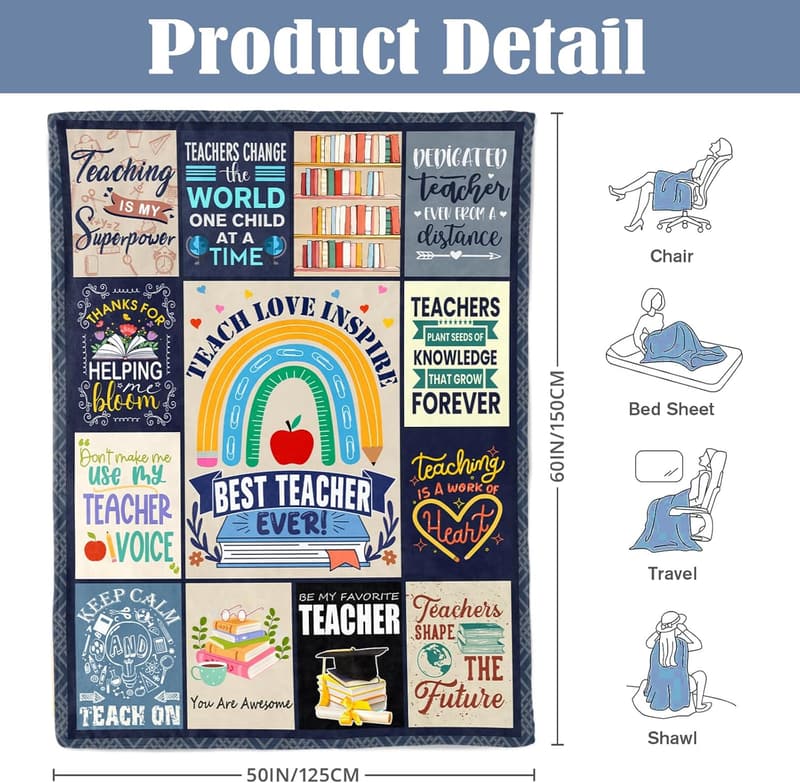 Teacher Appreciation Blanket for Men & Women - 50