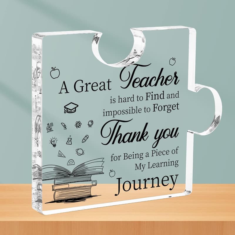 Teachers Day Puzzle-Shaped Acrylic Plaque Gift for Educators