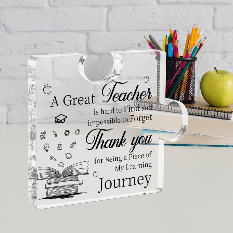 Teachers Day Puzzle-Shaped Acrylic Plaque Gift for Educators