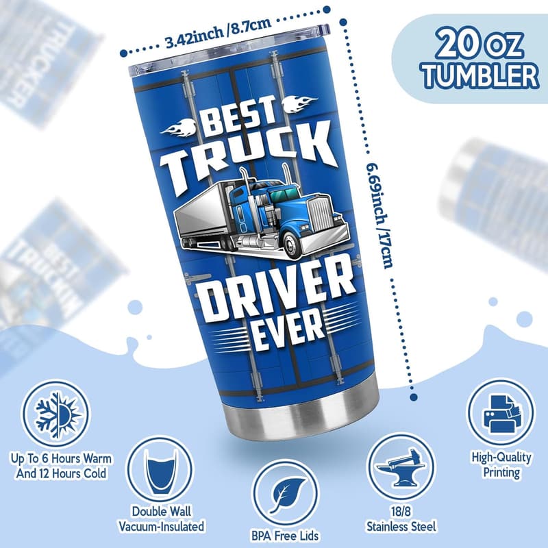 Father's Day Stainless Steel Tumbler for Truck Drivers
