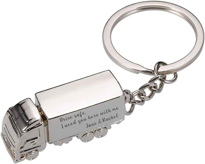 Drive Safe Keychain for Him - Custom Gift for Truck Drivers