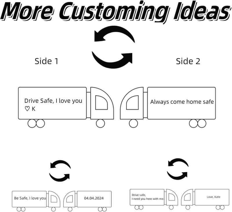 Drive Safe Keychain for Him - Custom Gift for Truck Drivers