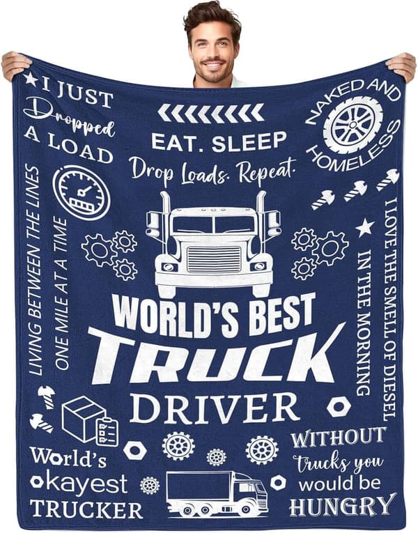 Truck Driver Appreciation Flannel Throw Blanket 60