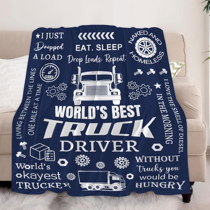 Truck Driver Appreciation Flannel Throw Blanket 60