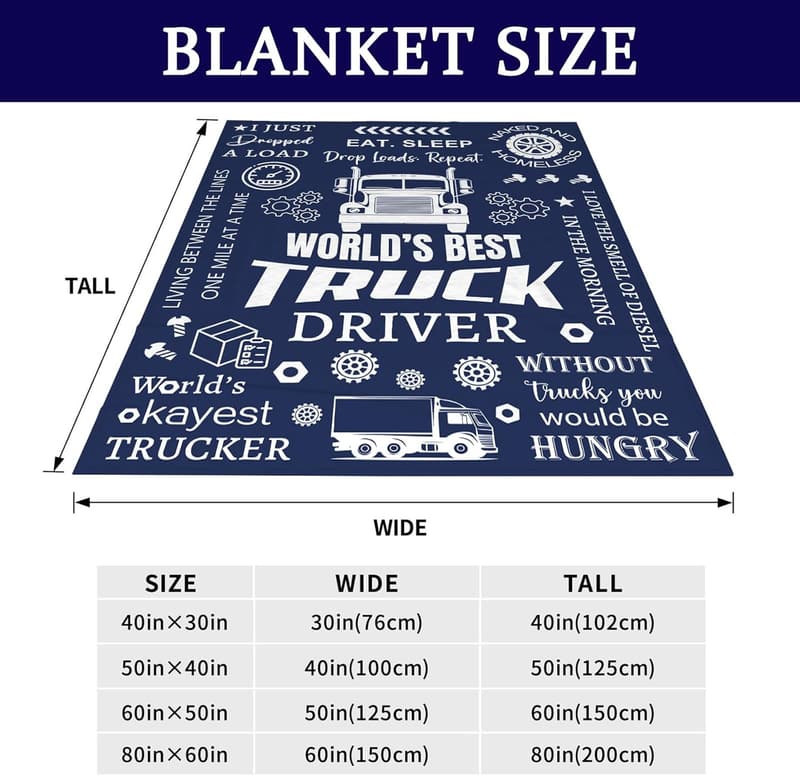 Truck Driver Appreciation Flannel Throw Blanket 60