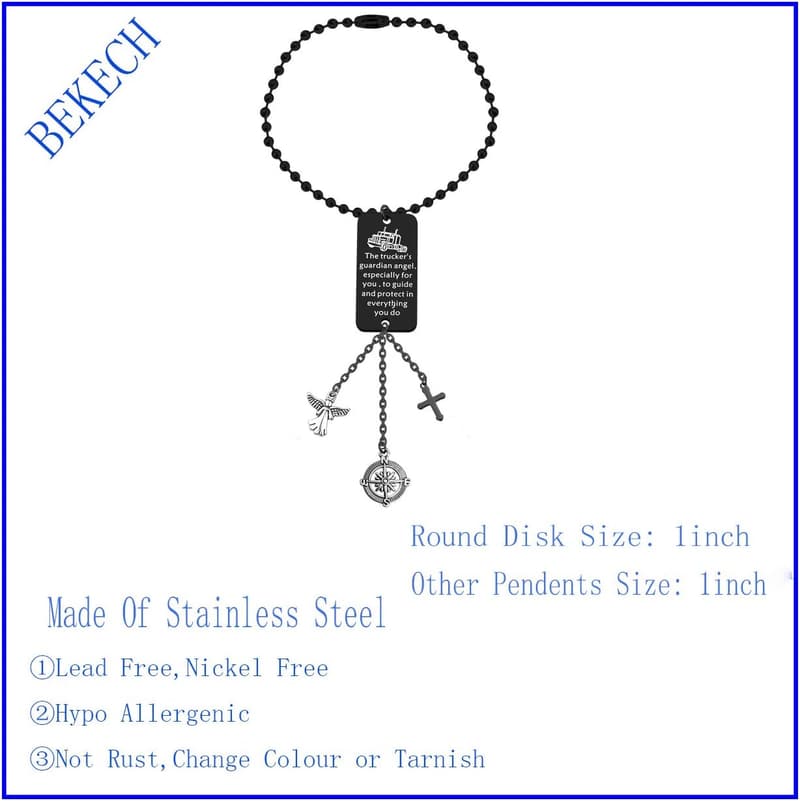 Trucker's Prayer Guardian Angel Car Charm - Protective Ornament