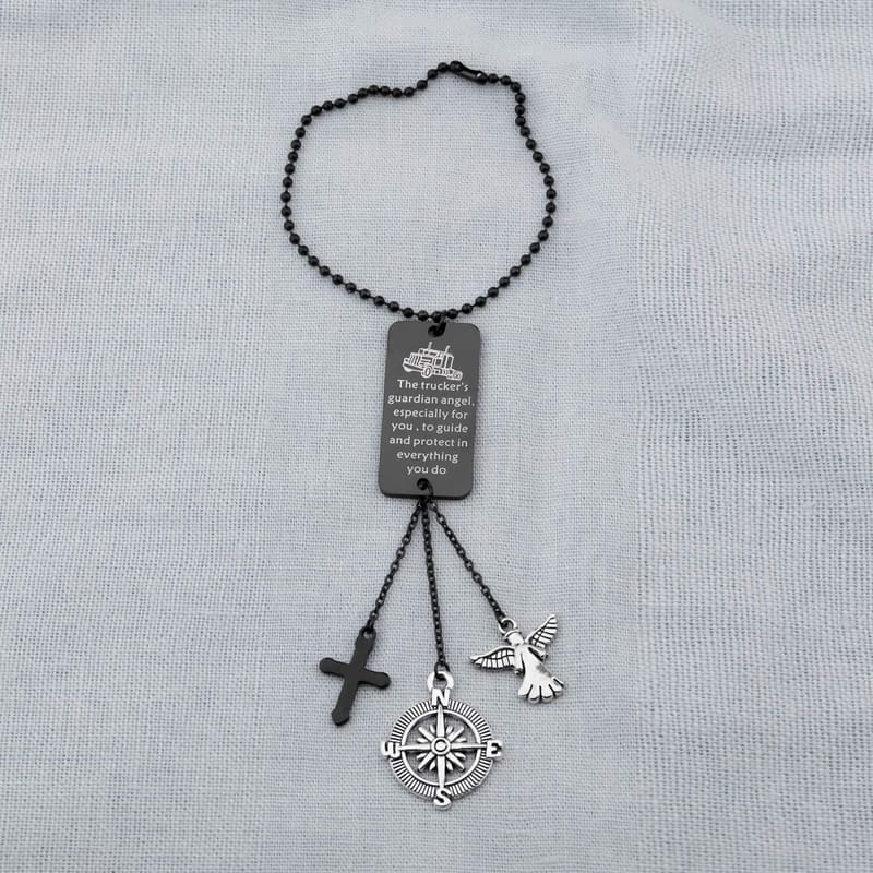 Trucker's Prayer Guardian Angel Car Charm - Protective Ornament
