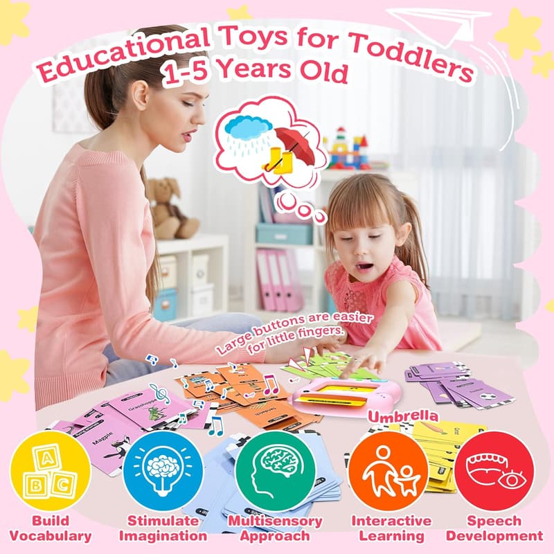 Interactive Talking Flash Cards for Toddler Girls' Birthdays