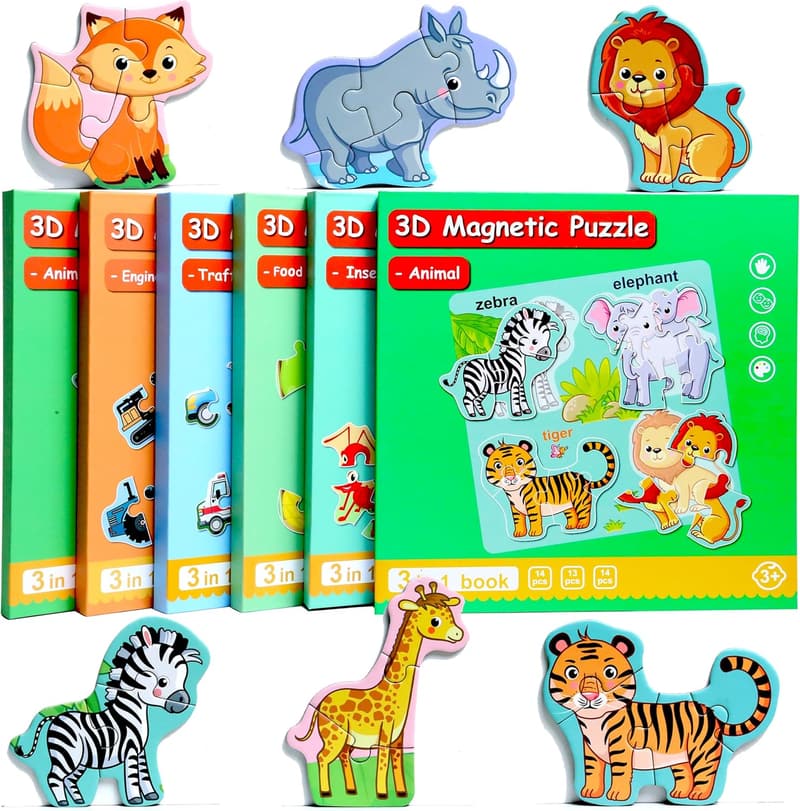 Magnetic Animal Puzzles for Kids Ages 1-5 - Travel Learning Toy