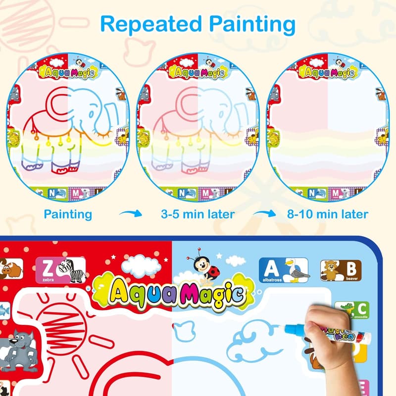 Aqua Doodle Mat for Kids - Large 31x31 Inch Educational Toy