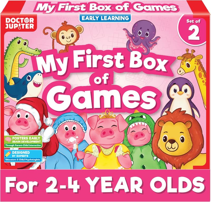 My First Box of Games for 2-4 Year Old Girls - Pink