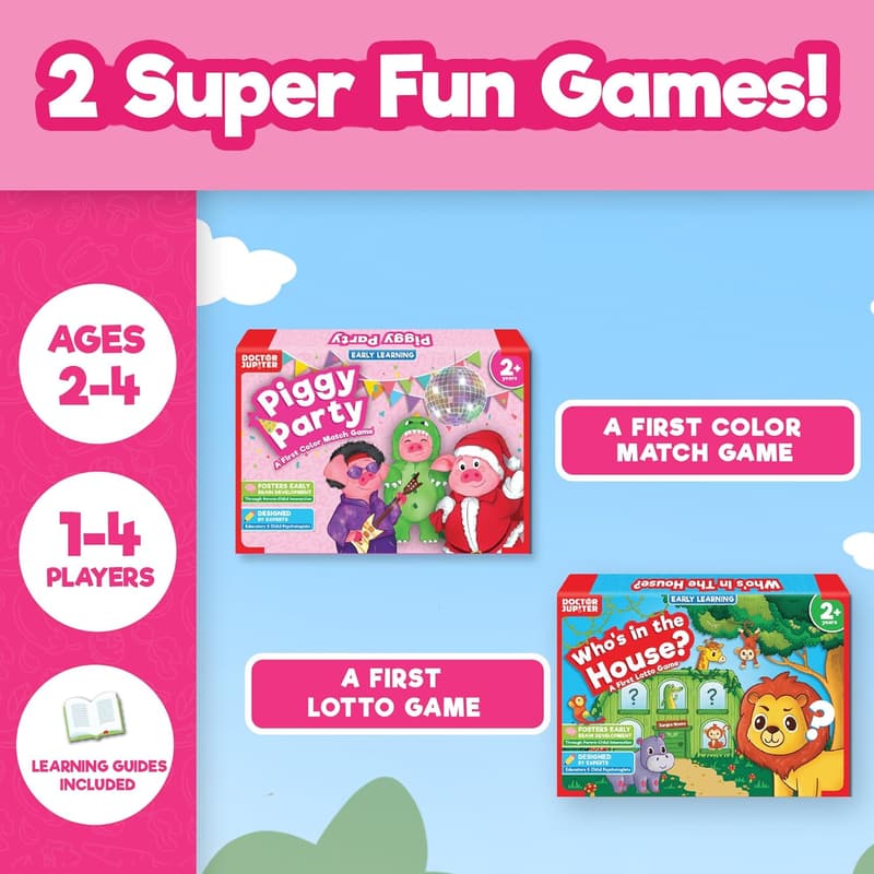 My First Box of Games for 2-4 Year Old Girls - Pink