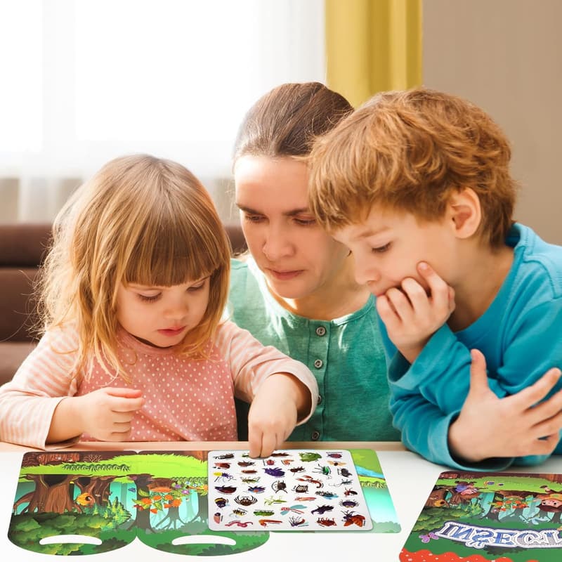 Reusable Insect Sticker Activity Book for Toddlers 2-5 Years