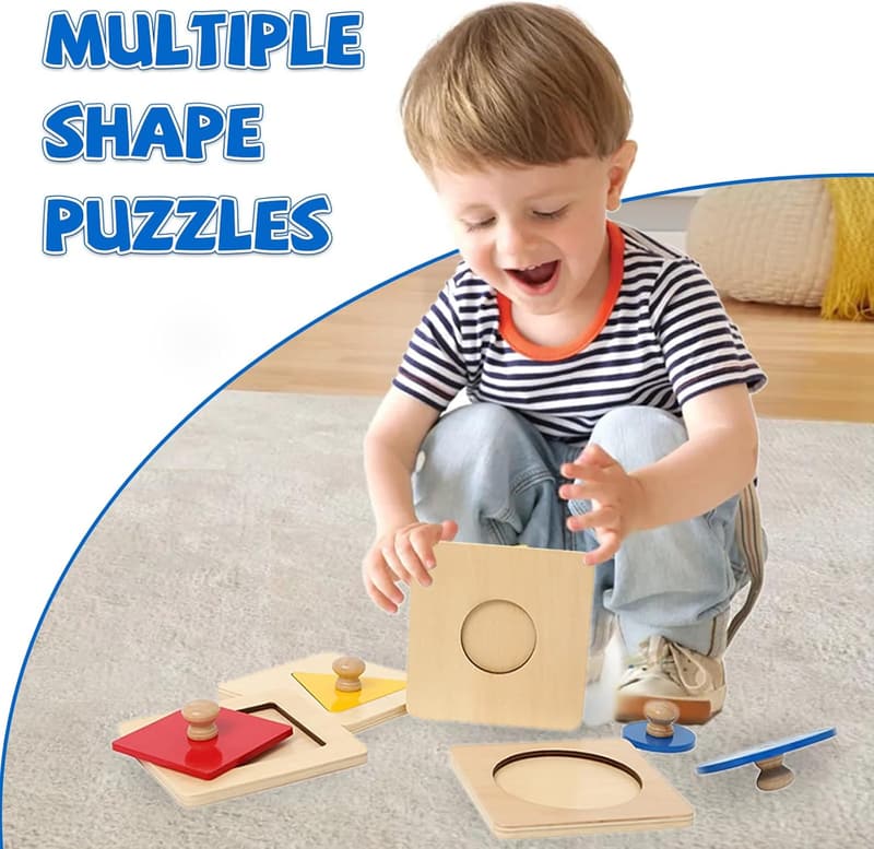 Montessori Colorful Shape Puzzles for Toddlers (6-36 Months)