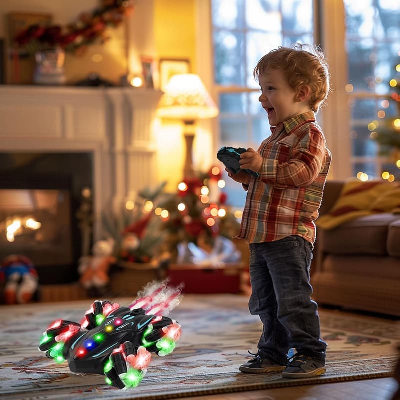 Birthday Gift: Gesture-Controlled RC Stunt Car with Lights & Music