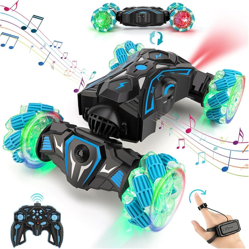 Gesture Sensing RC Stunt Car with Music & Spray - Birthday Gift for Kids