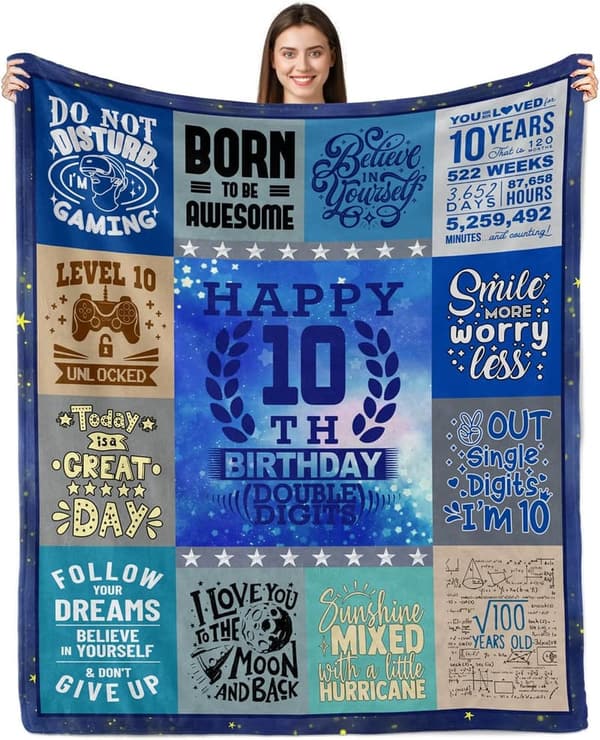 10th Birthday Blanket Gift for Boys, 60