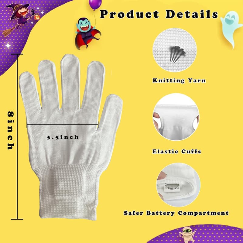 LED Light-Up Gloves for Kids, Ages 6-12 - Fun Easter Birthday Gifts