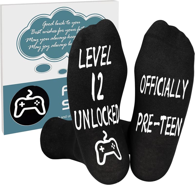 Teen Boys' Gaming Socks - Cool Grip Socks for 12-18 Birthday