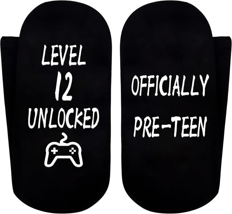 Teen Boys' Gaming Socks - Cool Grip Socks for 12-18 Birthday
