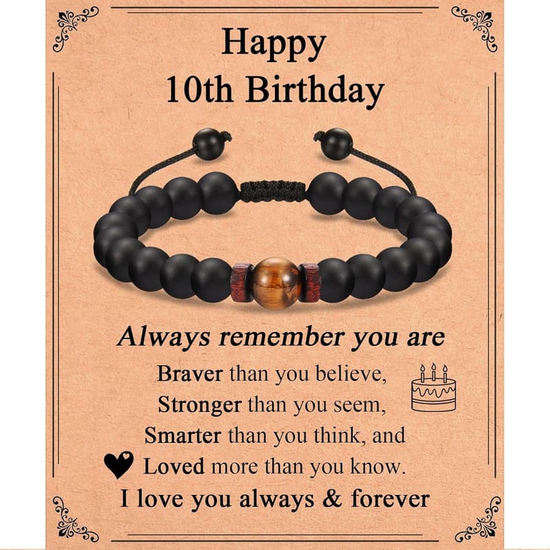 Boys' Beaded Bracelet Birthday Gift with Card (Ages 10-21)
