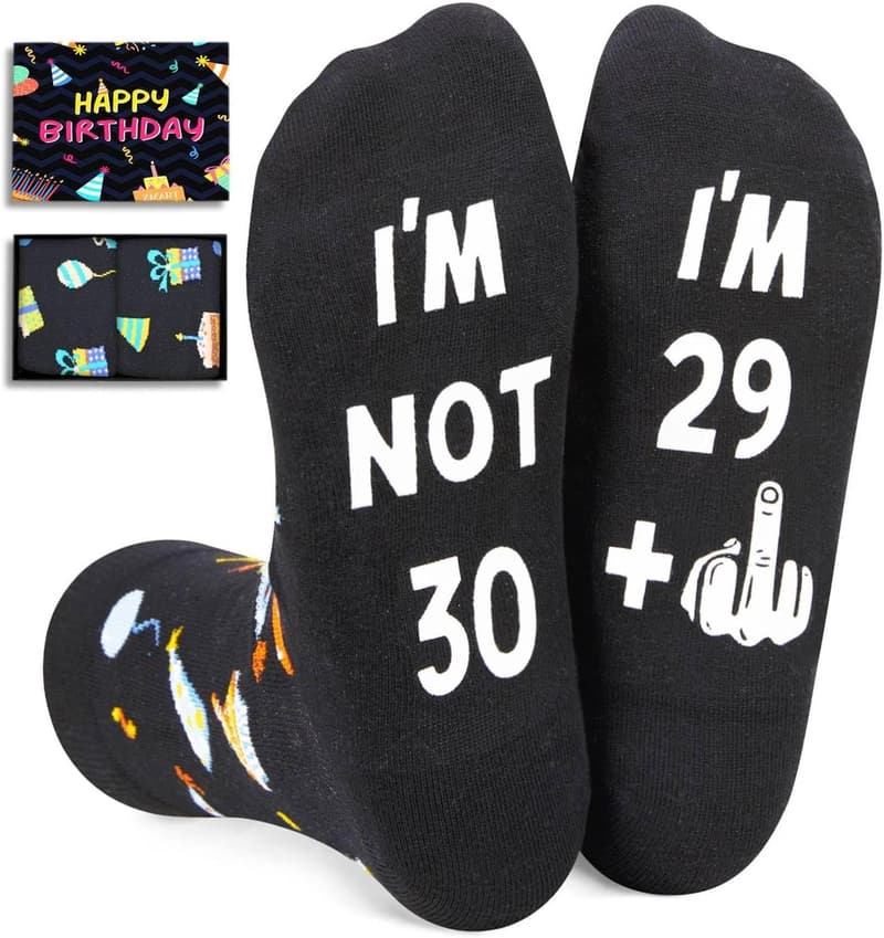 30th Birthday Gift - Fun Socks for Her or Him