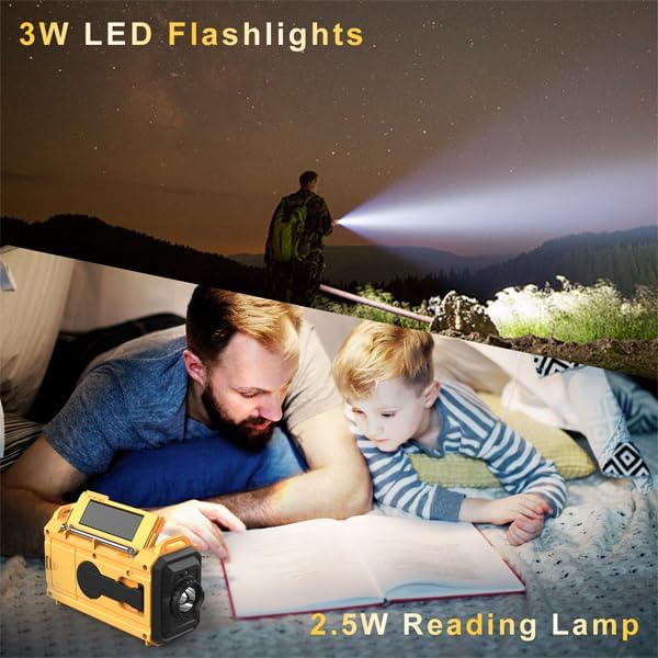 Emergency NOAA Weather Radio with Solar, Crank & Phone Charger