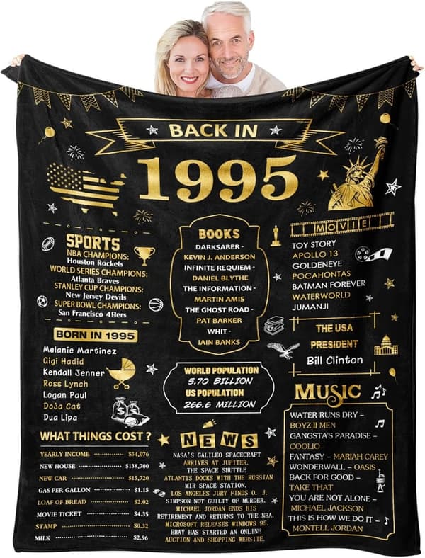 Happy 30th Birthday Blanket for Men and Women, 60”x50”