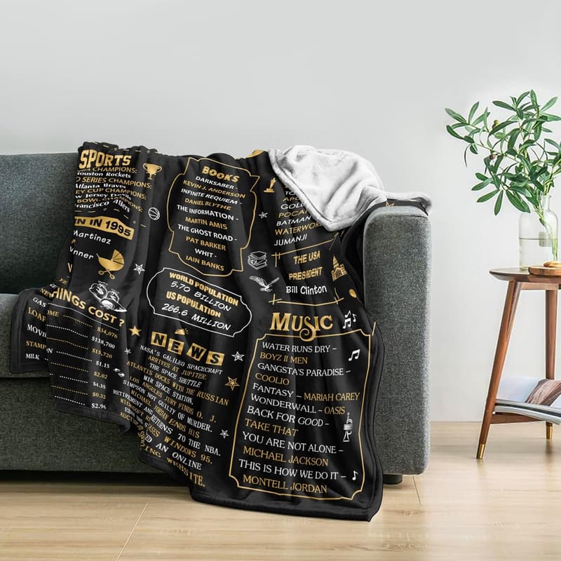 Happy 30th Birthday Blanket for Men and Women, 60”x50”