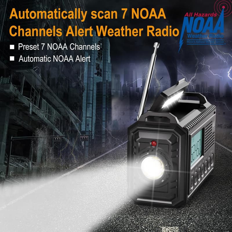 Portable Solar Hand Crank Emergency Radio with Cell Phone Charger
