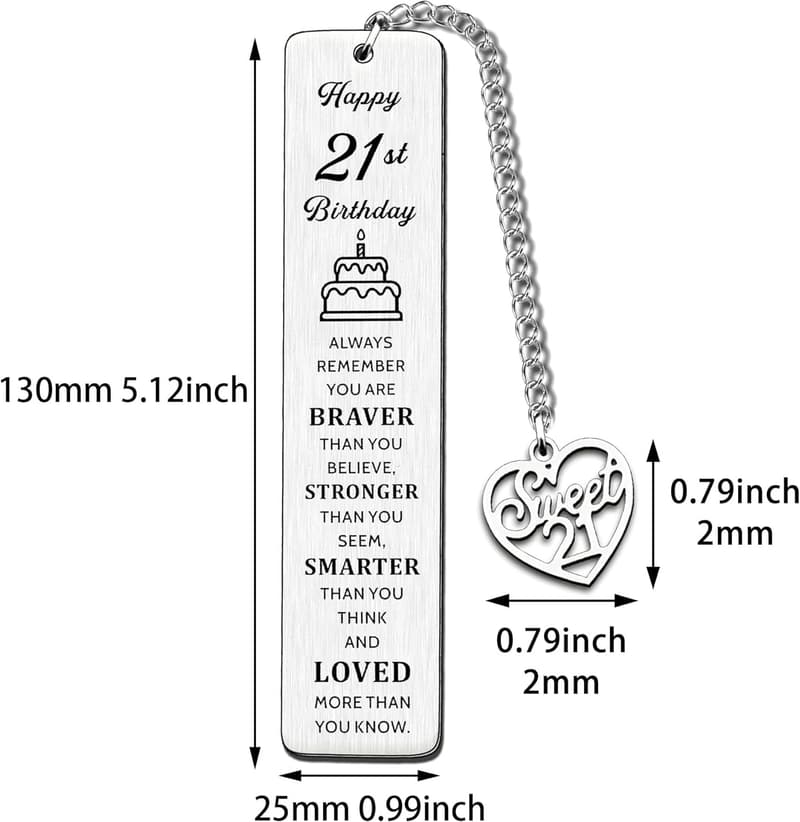21st Birthday Inspirational Bookmarks for Her & Him