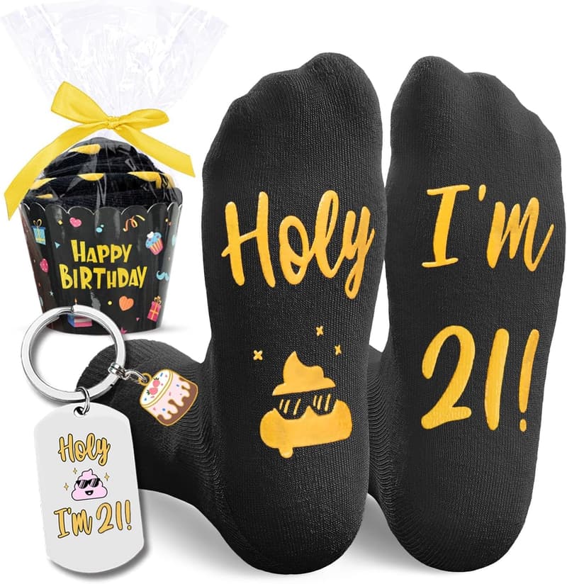Birthday Socks for 20-21 Year Olds - Fun Gift for Him & Her