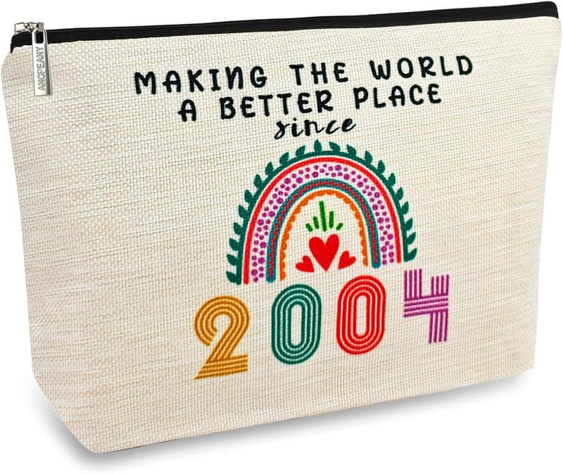 21st Birthday Makeup Bag - Trendy Cosmetic Pouch for Women