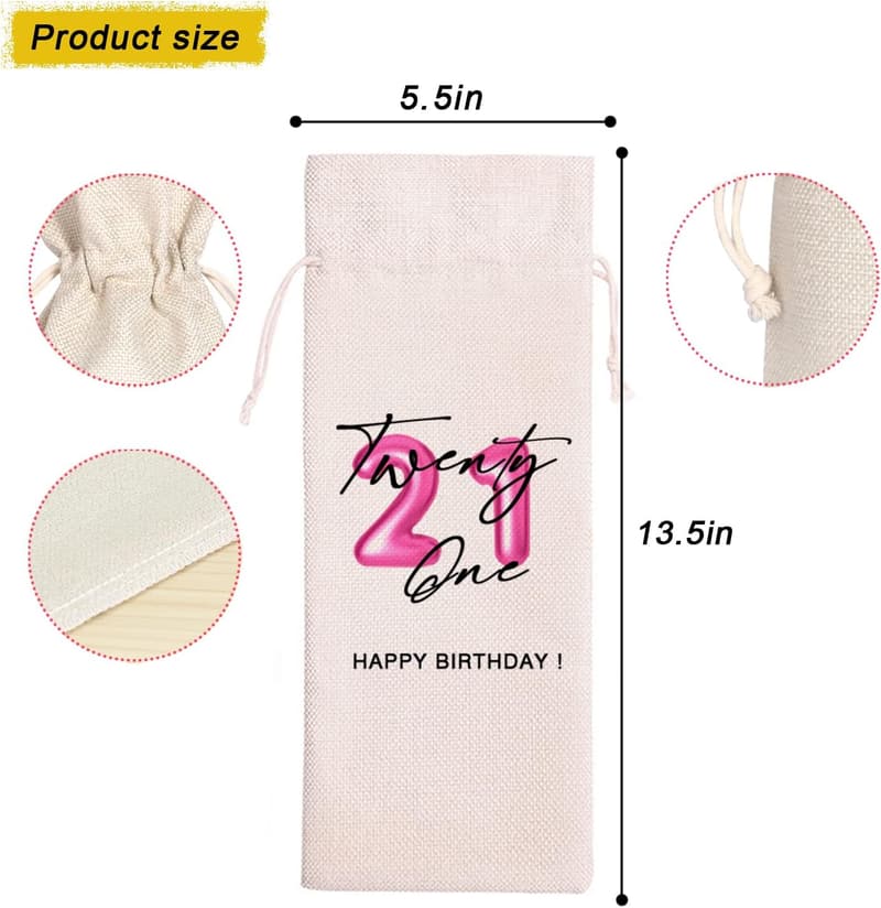 21st Birthday Wine Bag | Gift for Girls & Sisters