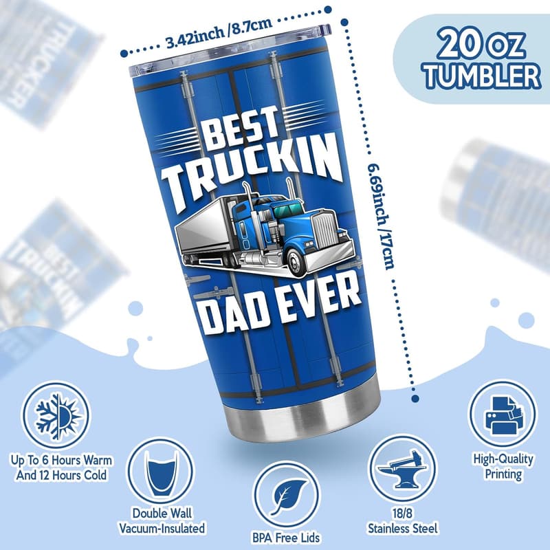 Father's Day Stainless Steel Tumbler for Truck Drivers