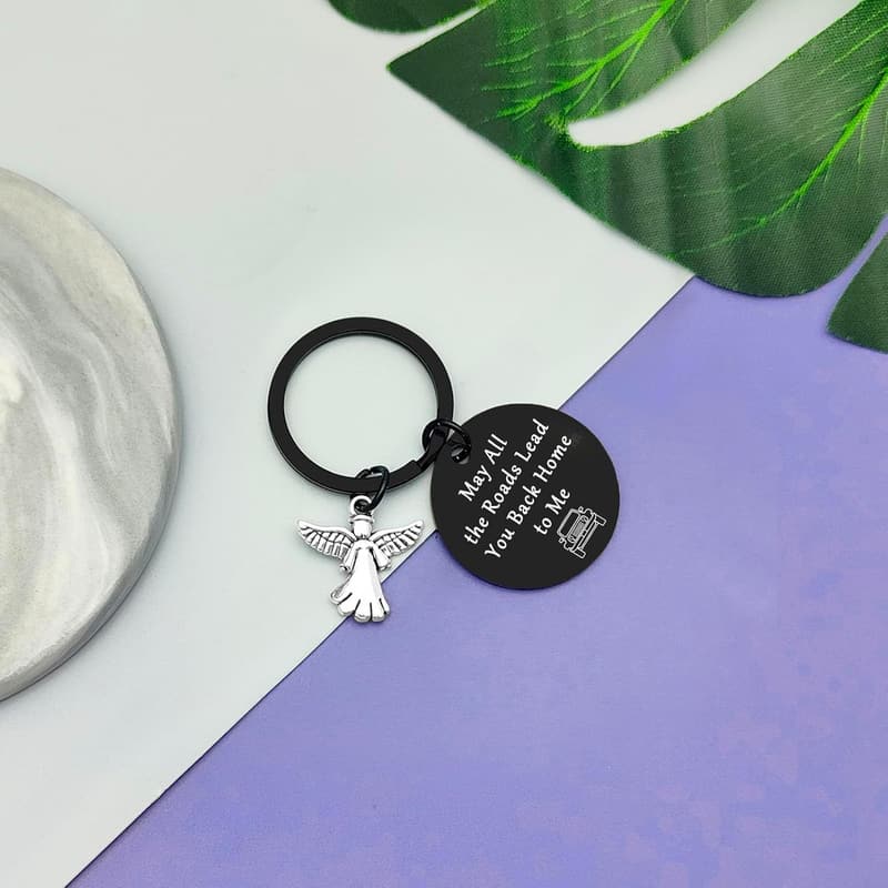 Valentine's Day Trucker Keychain with Prayer for Dad & Husband