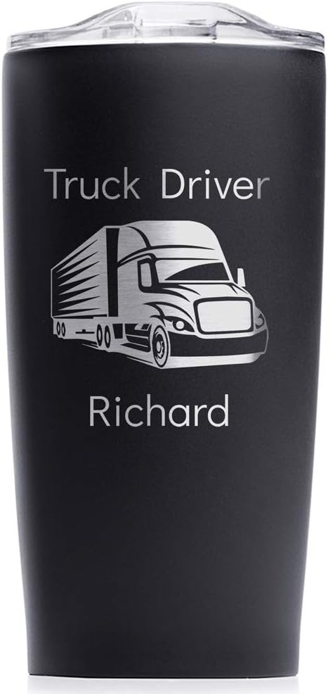 Personalized Truck Driver Stainless Steel Tumbler - 20 oz