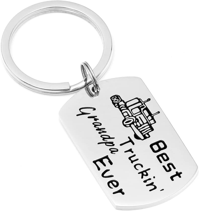 Best Trucker Grandpa Keychain Gift for Grandfather