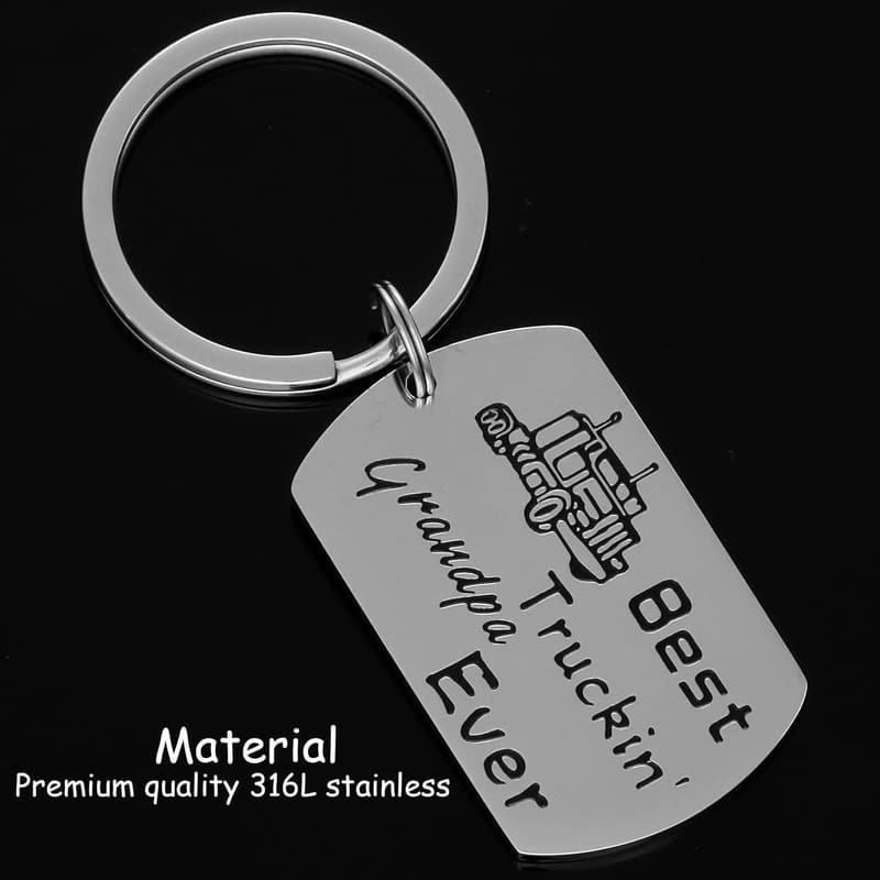 Best Trucker Grandpa Keychain Gift for Grandfather
