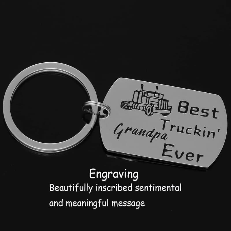 Best Trucker Grandpa Keychain Gift for Grandfather