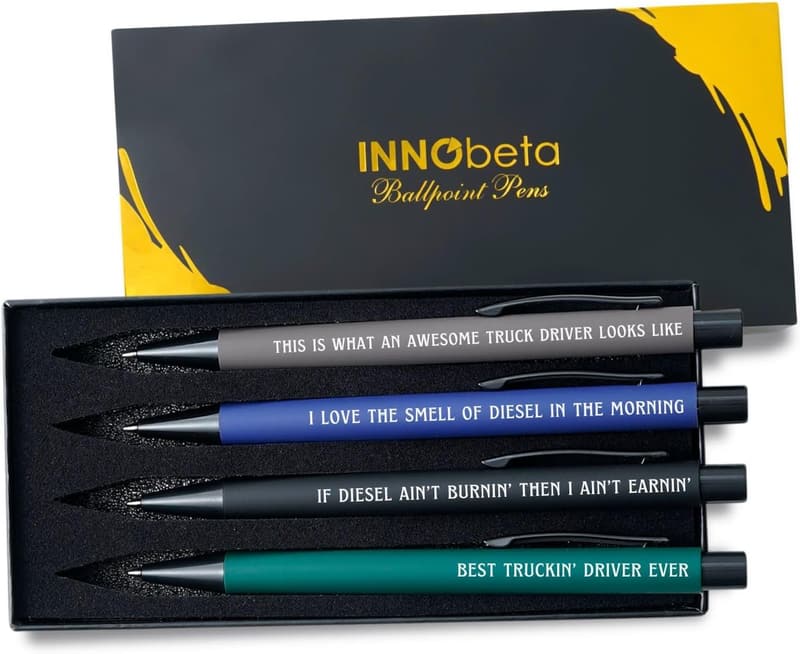 Funny Ballpoint Pen Set for Truck Drivers - Gift for Birthdays