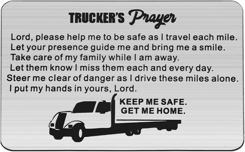 Engraved Wallet Insert - Trucker Prayer Gift for Daddy