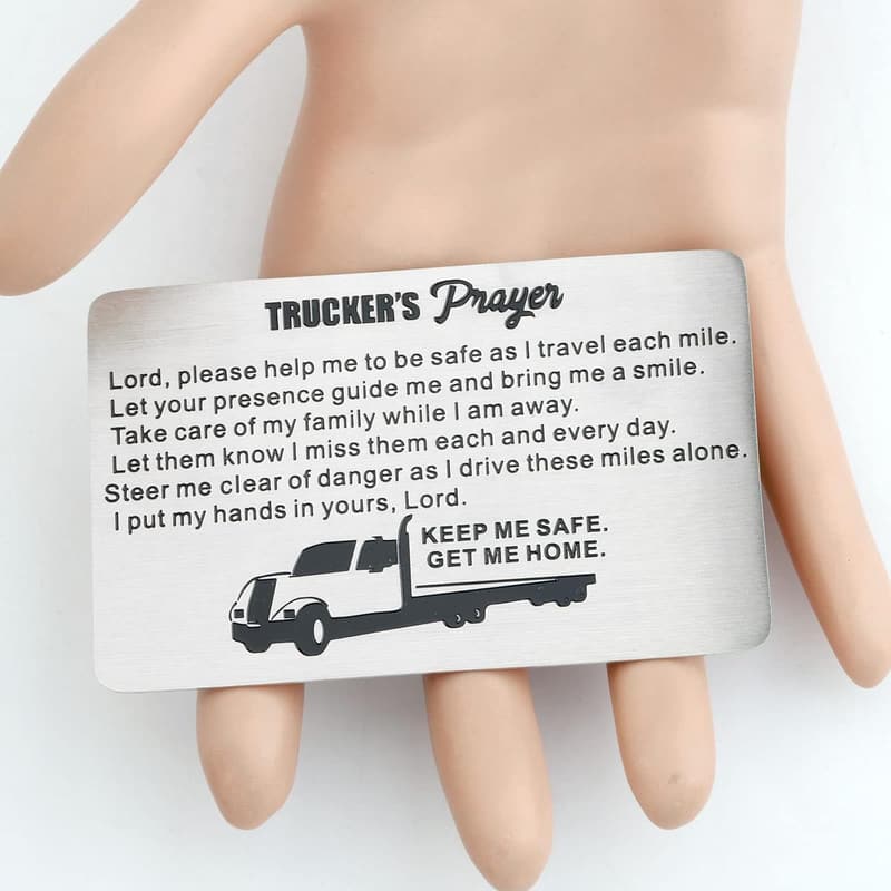 Engraved Wallet Insert - Trucker Prayer Gift for Daddy