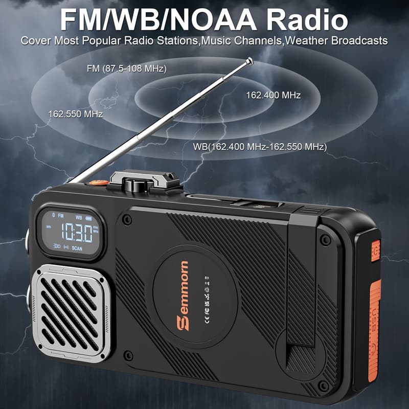 Emergency Solar Power Bank & NOAA Weather Radio Combo